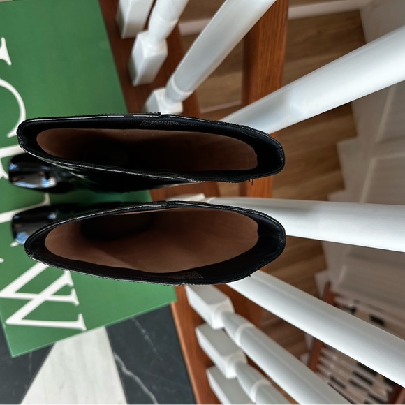 J. Crew Knee High, Round-toe Black Patent Leather Boots, Sz 8.5, NWT! - Picture 7 of 10